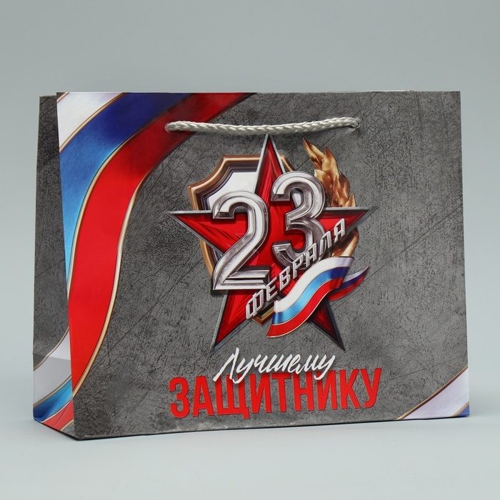 Пакет подарочный ламинированный, упаковка, «Лучшему защитнику», MS 23 х 18 х 8 см Пакет подарочный ламинированный, упаковка, «Лучшему защитнику», MS 23 х 18 х 8 см