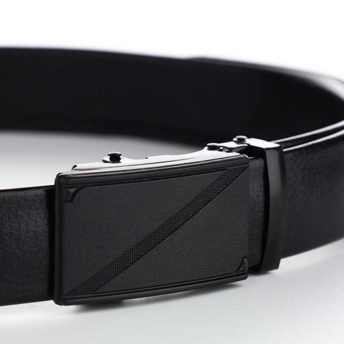 Ремень мужской, ширина 3,5 см, пряжка автомат, цвет чёрный Ремень мужской, ширина 3,5 см, пряжка автомат, цвет чёрный