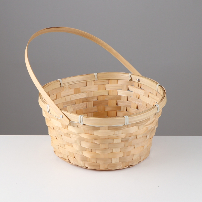 Корзина плетёная, 26 х 12/30 см, бамбук, натуральный Корзина плетёная, 26 х 12/30 см, бамбук, натуральный