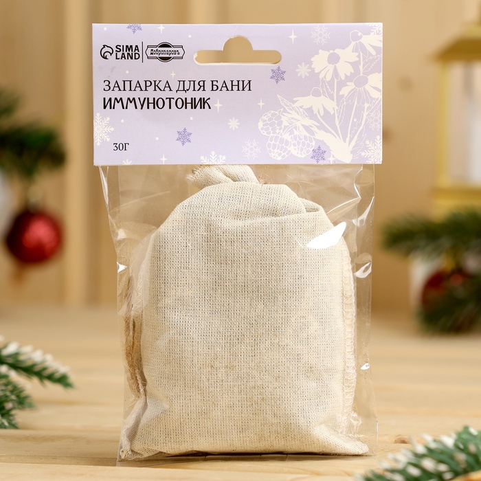 Новый год Запарка для бани Новый год Запарка для бани "Иммунотоник" ромашка, ежевика, люцерна новогодняя серия30 г