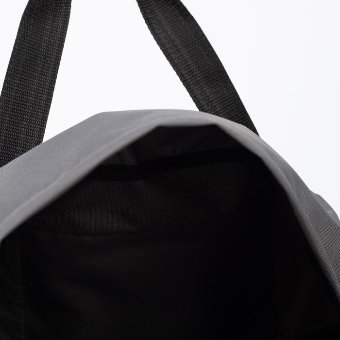 Сумка спортивная на молнии, без подкладки, наружный карман, средний размер, длинный ремень, цвет серый