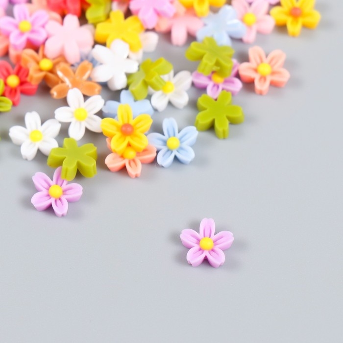 Декор для творчества пластик Декор для творчества пластик "Пятилистники разноцветные" набор 70 шт 0,7х0,7 см