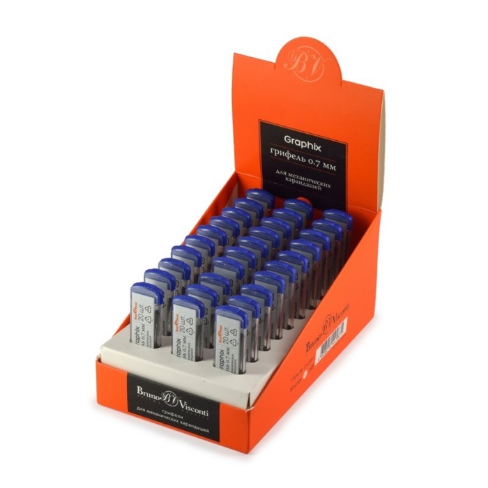 Грифели для механических карандашей 0.7 мм BrunoVisconti GRAPHIX 20 штук, HB Грифели для механических карандашей 0.7 мм BrunoVisconti GRAPHIX 20 штук, HB