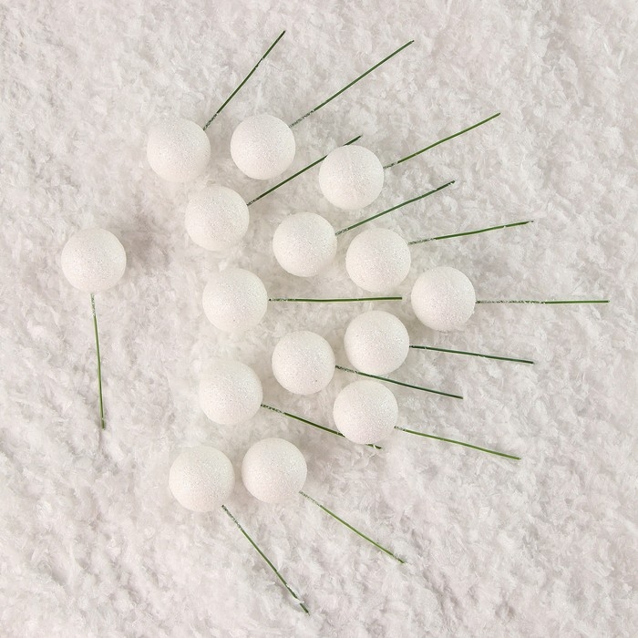 Фигурка для поделок и декора на проволоке «Шар», набор 15 шт., размер 1 шт. — 3 × 9 см, цвет белый Фигурка для поделок и декора на проволоке «Шар», набор 15 шт., размер 1 шт. — 3 × 9 см, цвет белый