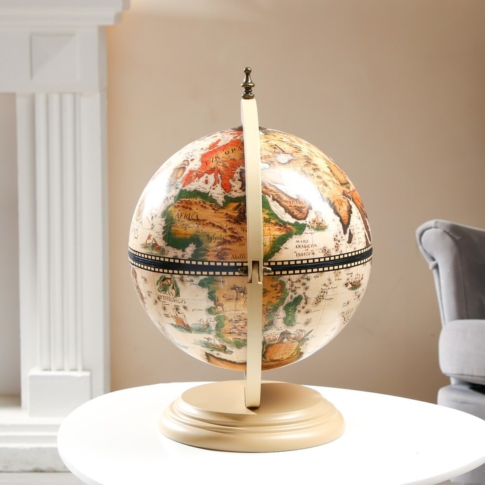 Глобус бар декоративный Глобус бар декоративный "Карта странника" белый 38х33х48 см