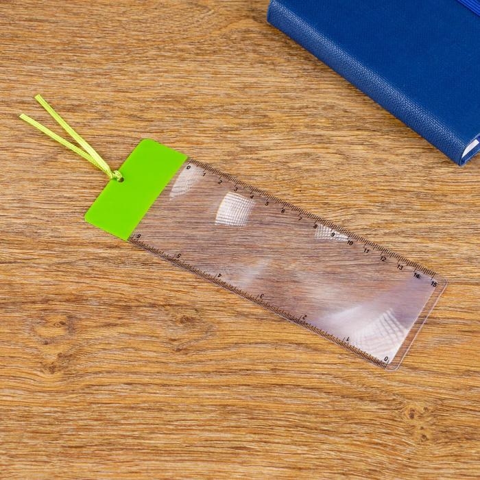 Лупа-закладка 3х, линейка 15см, микс Лупа-закладка 3х, линейка 15см, микс