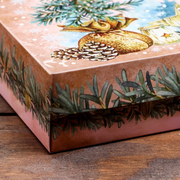Подарочная коробка сборная Подарочная коробка сборная "Мешочек с елкой", 21 х 15 х 5,7 см