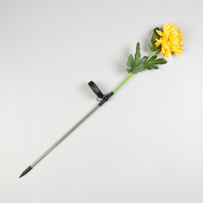 Садовый светильник на солнечной батарее «Хризантема жёлтая», 75 см, 1 LED, свечение белое Садовый светильник на солнечной батарее «Хризантема жёлтая», 75 см, 1 LED, свечение белое