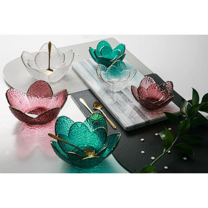 Миска стеклянная фигурная &laquo;Цветок&raquo;, 60 мл, 9&times;4 см