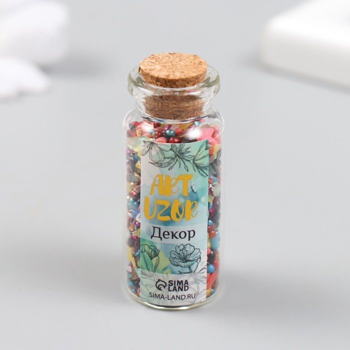 Декор для творчества в баночке Декор для творчества в баночке "Природный камень со стеклом - Цвет" 20 гр 5х2,2х2,2 см