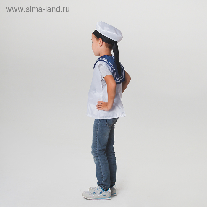 Детский карнавальный набор «Моряк», жилет, бескозырка, 4-6 лет, рост 110-122 см