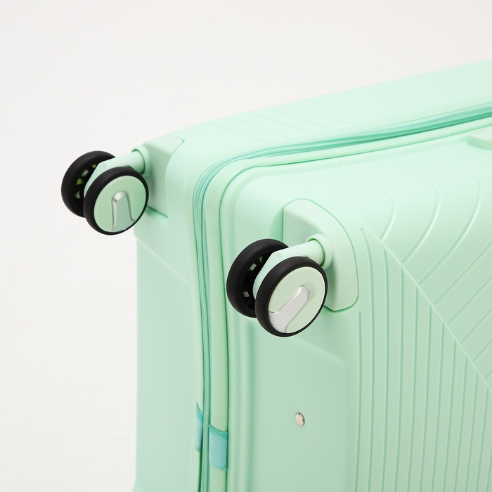 Чемодан большой 100 л (L), отдел на молнии, кодовый замок, 4 колеса, цвет мятный Чемодан большой 100 л (L), отдел на молнии, кодовый замок, 4 колеса, цвет мятный