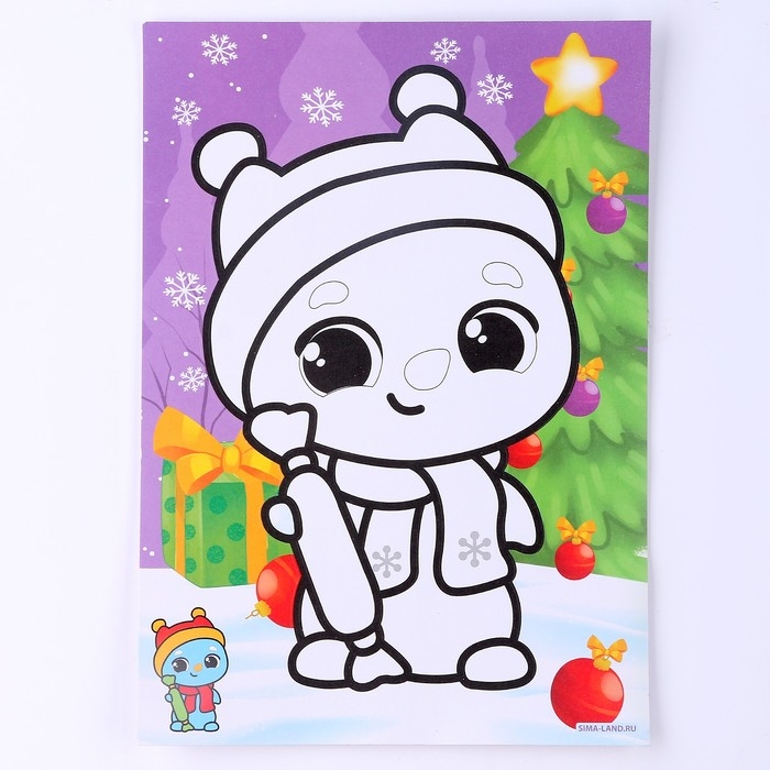 Сияющая фреска на новый год «Веселый снеговик», 21 х 29,7 см, новогодний набор для творчества Сияющая фреска на новый год «Веселый снеговик», 21 х 29,7 см, новогодний набор для творчества