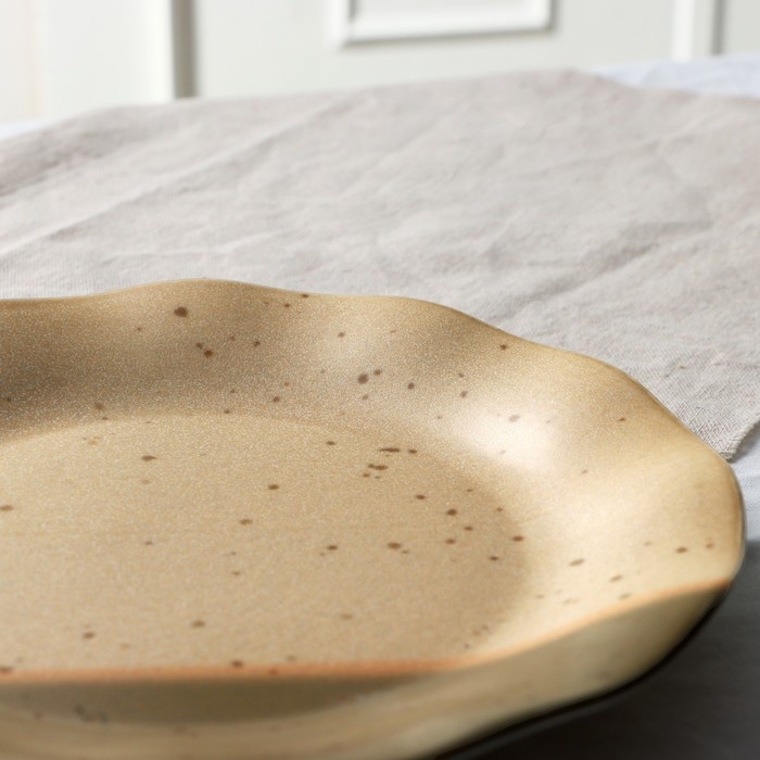 Тарелка керамическая «Самоцвет», 21.5 см, цвет бежевый Тарелка керамическая «Самоцвет», 21.5 см, цвет бежевый