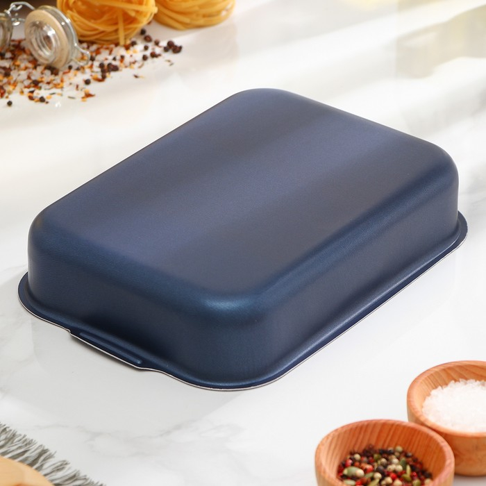 Противень «Экономика», 19×25 см, h=5,8 см, антипригарное покрытие, цвет синий Противень «Экономика», 19×25 см, h=5,8 см, антипригарное покрытие, цвет синий