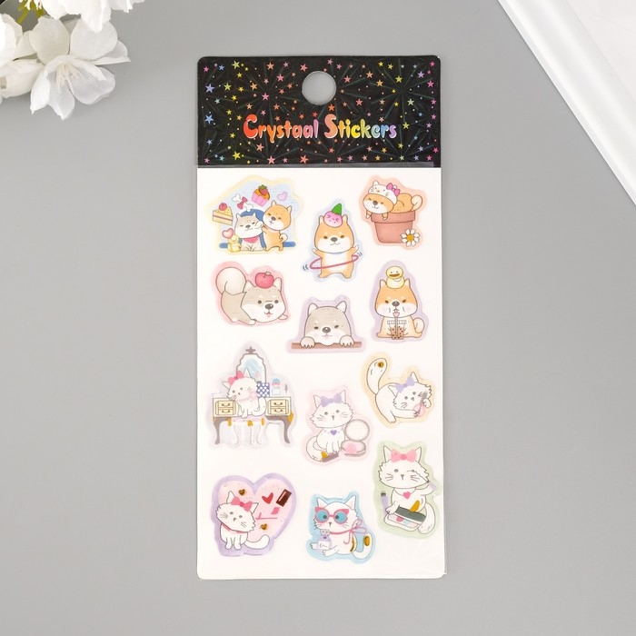 Наклейка пластик Наклейка пластик "Домашние милашки" 20х9 см