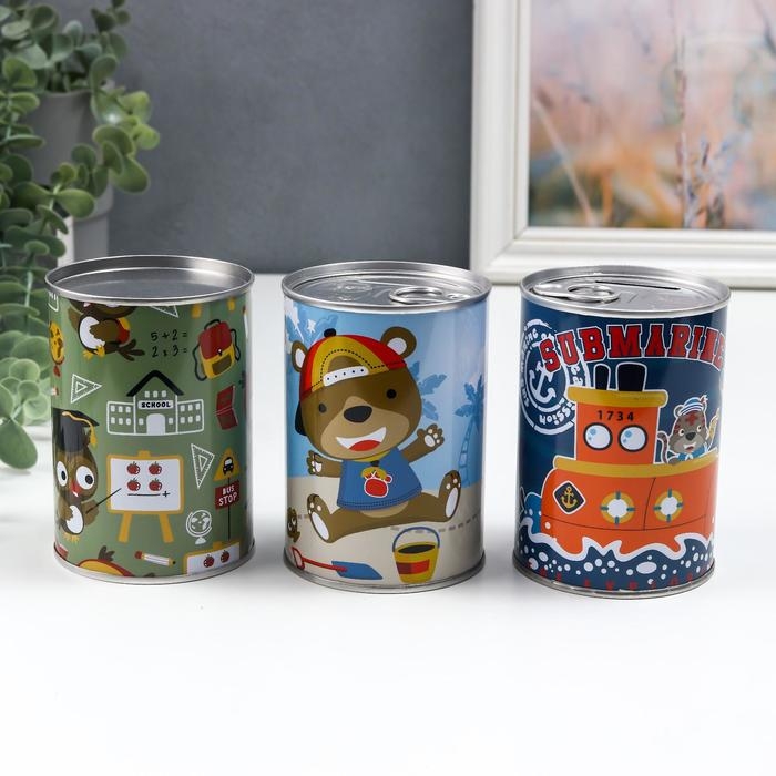 Копилка металл Копилка металл "Зверята и хобби" МИКС 10х7,5х7,5 см