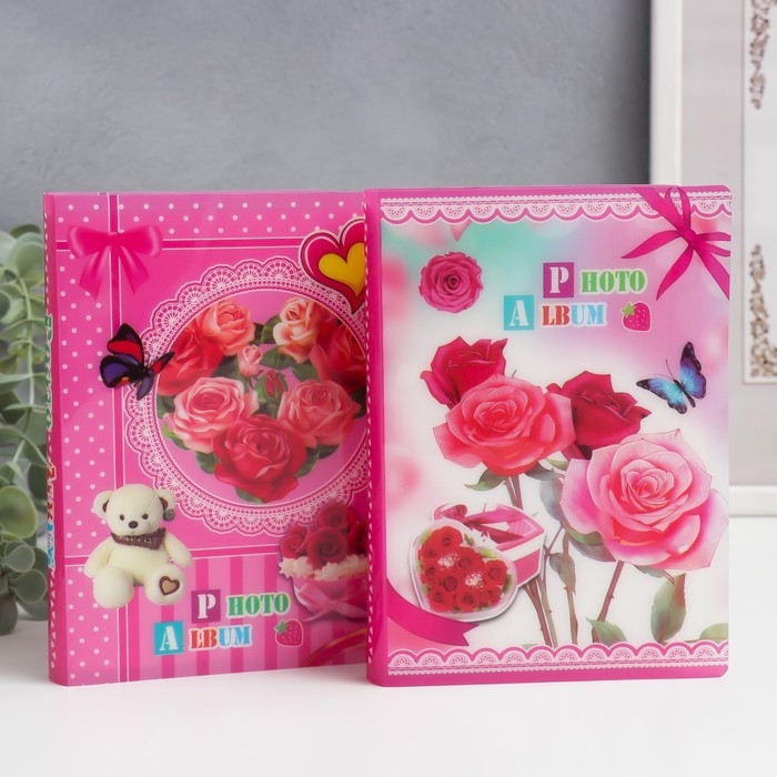 Фотоальбом на 36 фото 10х15 см  Фотоальбом на 36 фото 10х15 см "Цветочник" МИКС 16,5х12,5х1,5 см