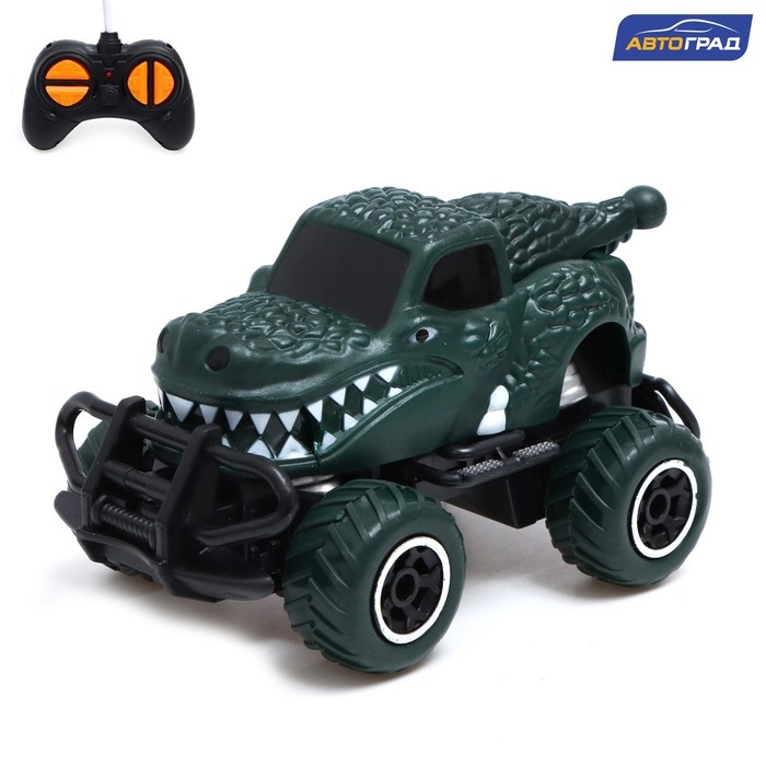 Джип радиоуправляемый DINO, работает от батареек, цвет зелёный Джип радиоуправляемый DINO, работает от батареек, цвет зелёный