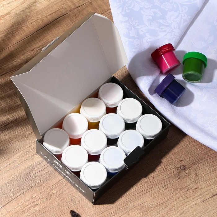 Набор художественной акриловой краски 12 цветов 17 мл ARTLAVKA Набор художественной акриловой краски 12 цветов 17 мл ARTLAVKA