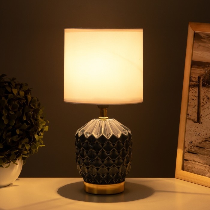 Лампа настольная Лампа настольная "Бернарда" 1х40Вт Е14 синий 15х15х30см