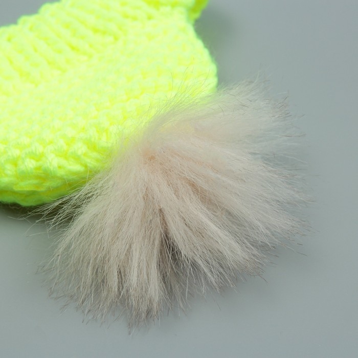 Шапка вязаная для собак, с помпоном, M-L (объем головы 28 см, высота 9 см), микс Шапка вязаная для собак, с помпоном, M-L (объем головы 28 см, высота 9 см), микс