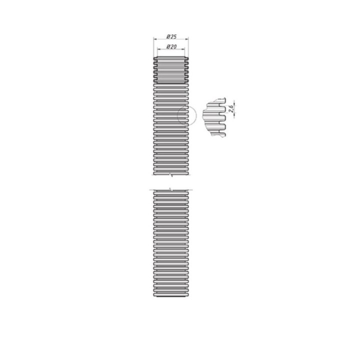 Шланг гофрированный ORIO ШГ25-1, d=25 мм, бухта 30 м, белый Шланг гофрированный ORIO ШГ25-1, d=25 мм, бухта 30 м, белый