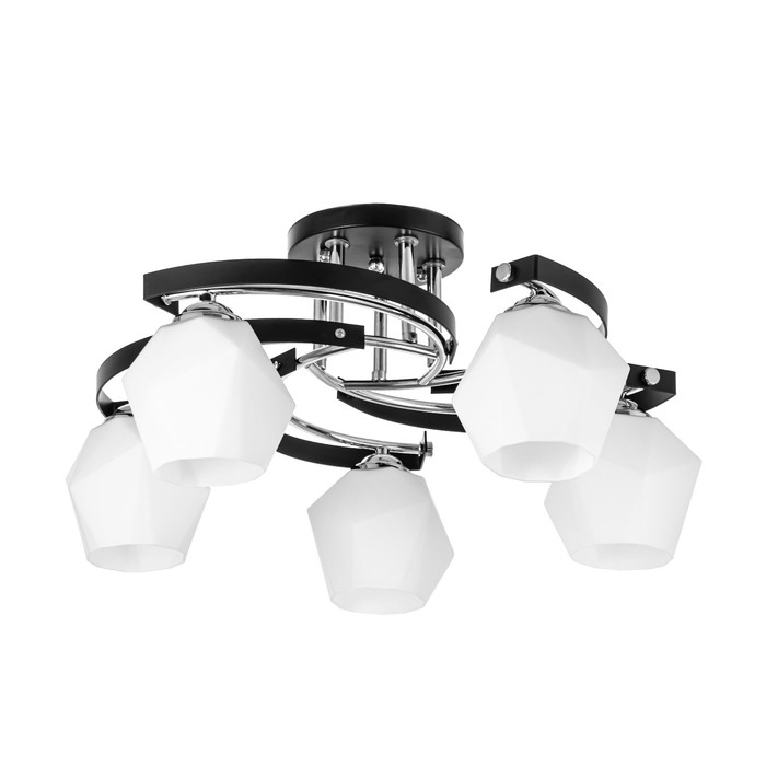 Люстра Люстра "Версалия" 5xЕ27 40Вт черно-хромовый 60х60х26 см BayerLux