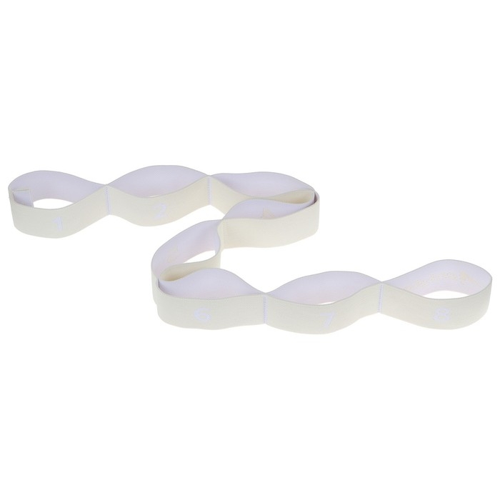 Эспандер-лента ONLYTOP, эластичная, с захватами, 90х4 см, цвет бежевый