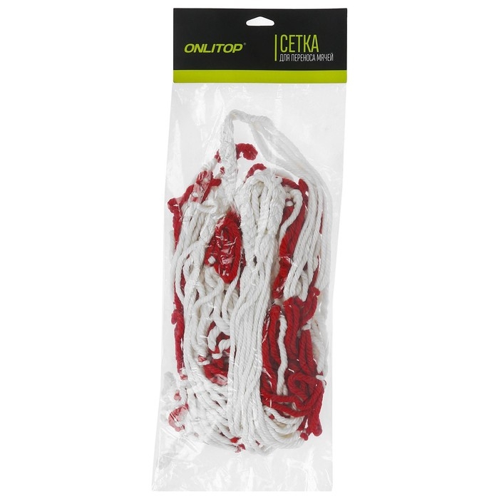 Сетка для переноски мячей ONLYTOP, на 6 мячей, нить 3 мм Сетка для переноски мячей ONLYTOP, на 6 мячей, нить 3 мм