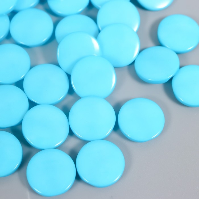 Пуговицы пластик на полуножке Пуговицы пластик на полуножке "Кругляш голубой" 1,3х1,3 см набор 50 шт 2х5,5х5,5 см