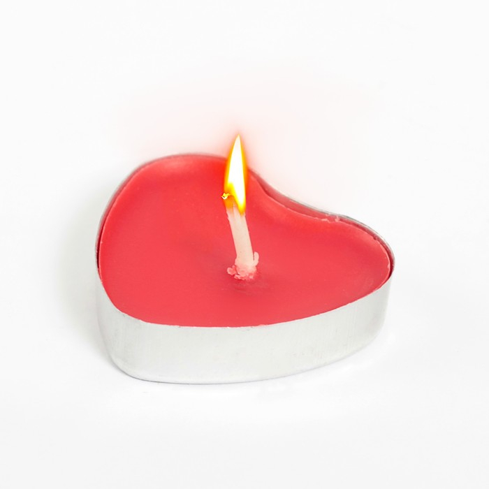 Свеча чайная  Свеча чайная "Сердце" 6г, 50шт, красные