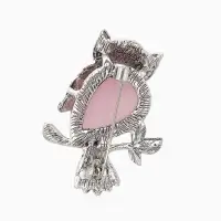 Брошь &laquo;Сова&raquo;, сиреневая в чернёном серебре