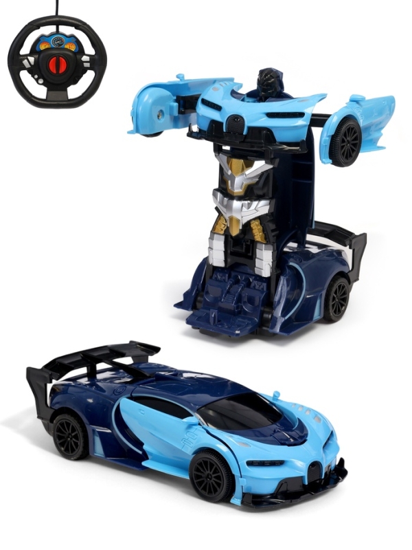 Робот радиоуправляемый "Спорткар", трансформтируется, работает от батареек , цвет синий