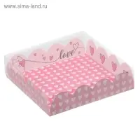 Коробка для печенья с прозрачной крышкой Love, 13&times;13&times;3 см