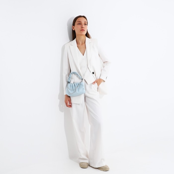 Сумка-багет на молнии, цвет голубой Сумка-багет на молнии, цвет голубой