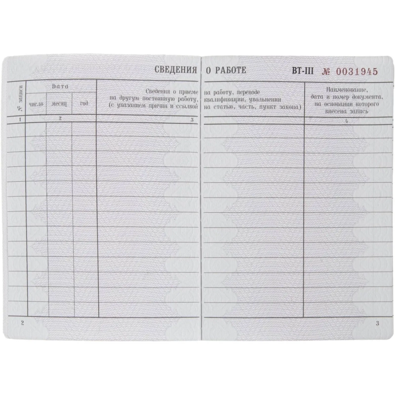 Бланк Вкладыш к трудовой книжке (новый 2023г)