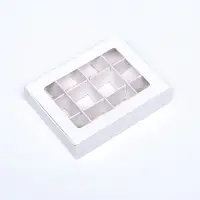 Коробка для 12 конфет, 11.5&times;8.7&times;2.5 см, Тонкие разделители, белый
