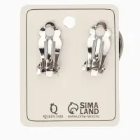 Серьги клипсы для ушей QF &laquo;Полукруг&raquo;, цвет серебро