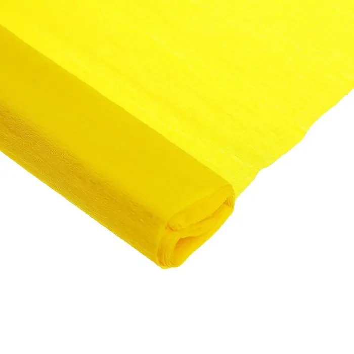 Бумага крепированная 50 х 200 см, в рулоне, 32 г/м2, жёлтая