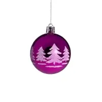 Ёлочные игрушки &laquo;Новогодняя ёлка&raquo;, шары новогодние, d=6 см, набор 6 шт., фиолетовый