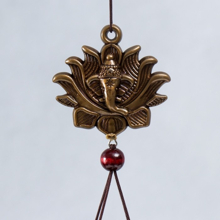 Музыка ветра металл Музыка ветра металл "Ганеша и цветок лотоса" 5 трубочек 51х6,5 см