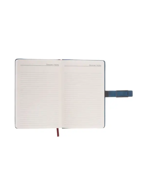 Ежедневник недатированный формат А5, с хлястиком, 112л, линия, пвх, Синий Ежедневник недатированный формат А5, с хлястиком, 112л, линия, пвх, Синий