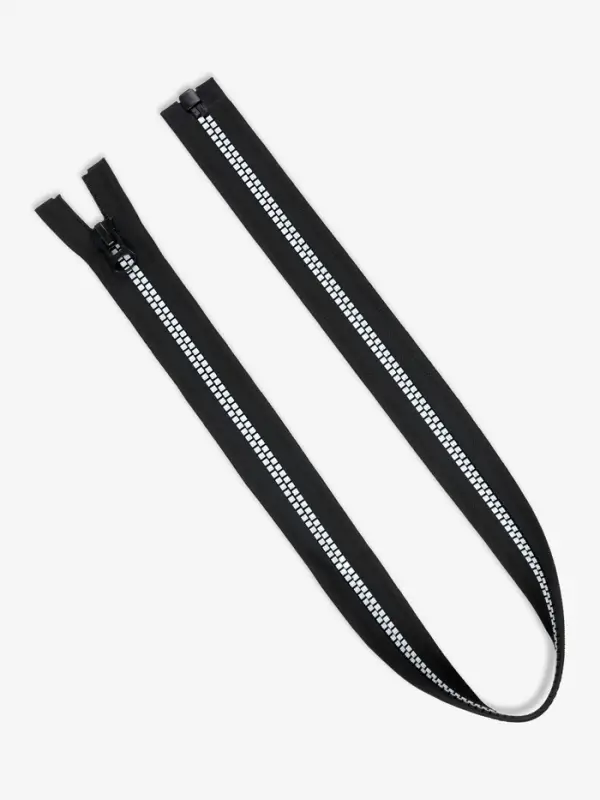 Молния &laquo;Трактор&raquo;, №8, разъёмная, замок автомат, 80 см, чёрная, белая