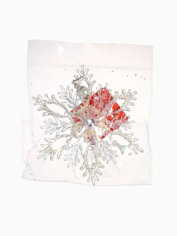 Ёлочная игрушка &laquo;Зимнее волшебство. Узорчатая снежинка&raquo;, d=13.2 см, прозрачный, МИКС