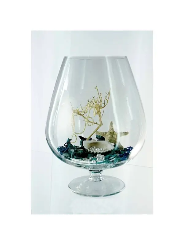 Ваза для цветов &laquo;Бренди&raquo; бокал на ножке, 5 л, d=13.5 см 28&times;20 см, стекло, прозрачная