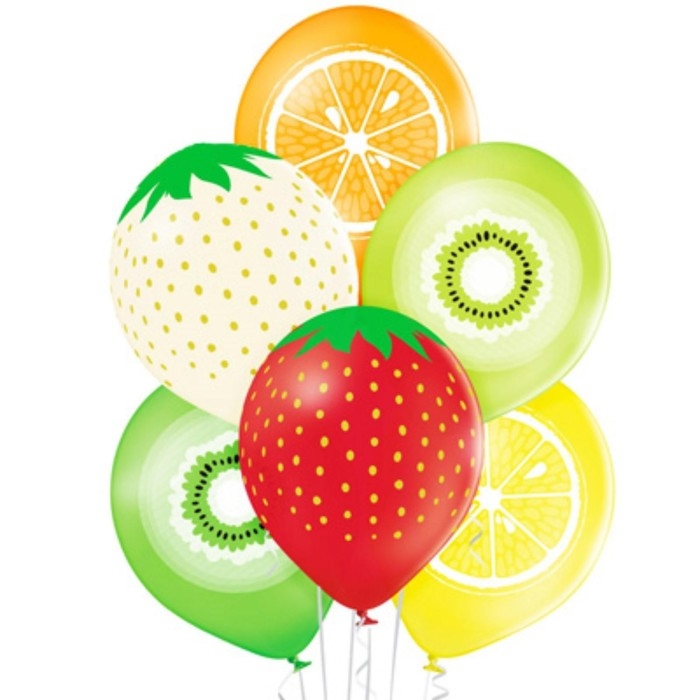 Шар латексный 14 Шар латексный 14" «Фрукты», пастель, шелкография, набор 25 шт., МИКС