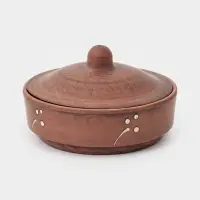 Блюдо для запекания с крышкой &laquo;Одуванчик&raquo;, 250 мл, красная глина