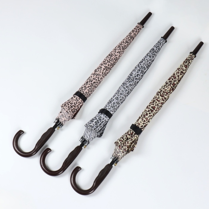 Зонт - трость полуавтоматический «Леопард», эпонж, 10 спиц, R = 50/59 см, D = 118 см, цвет МИКС Зонт - трость полуавтоматический «Леопард», эпонж, 10 спиц, R = 50/59 см, D = 118 см, цвет МИКС