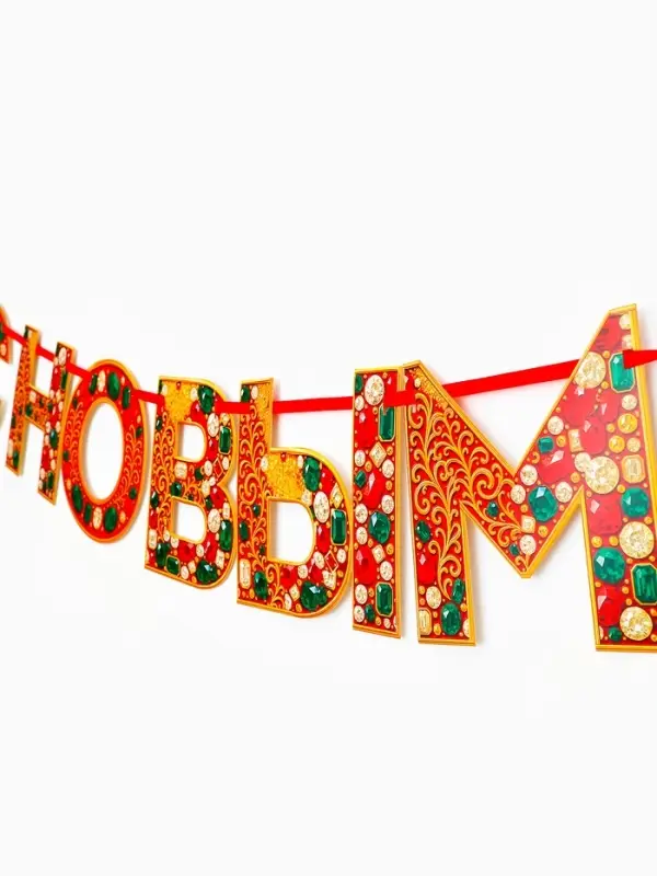 Гирлянда на ленте «С Новым Годом!», 200 см Гирлянда на ленте «С Новым Годом!», 200 см
